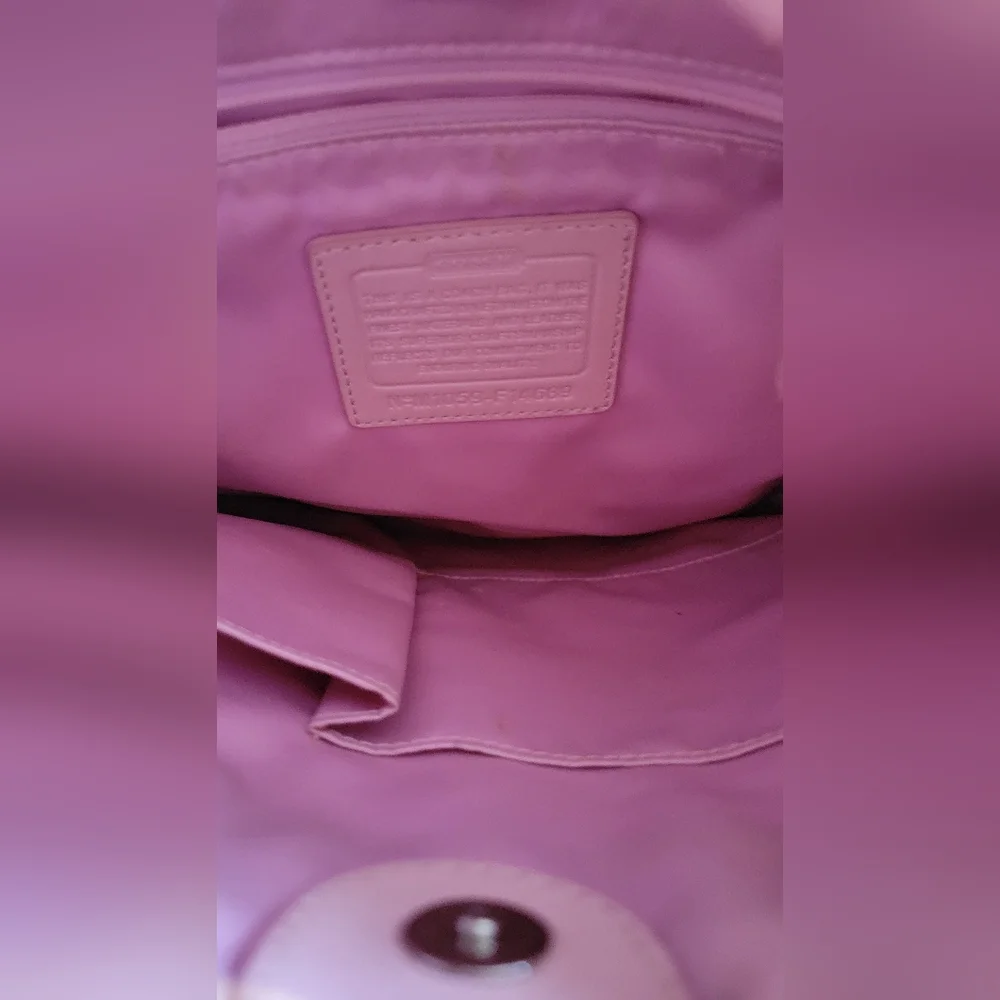 Coach Shoulder Bag Signature Sacoche Pink